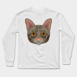 Grey Tabby cat Long Sleeve T-Shirt